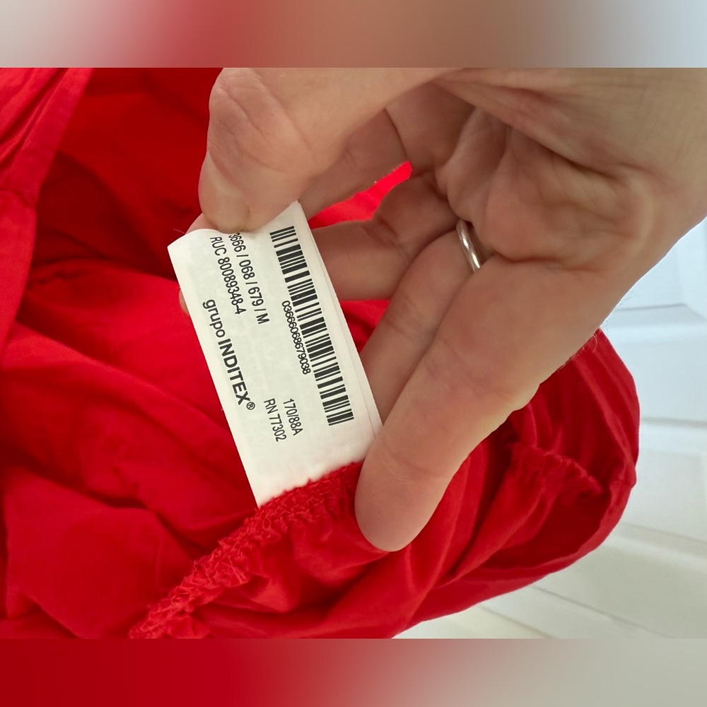 ZARA 100% cotton Red Mini Dress- size M- excellent condition - Picture 4 of 10